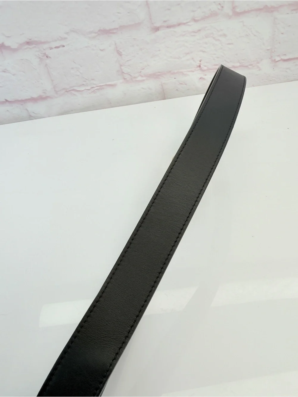 Gucci Slim Leather Marmont Gg Double Belt Black 80/32” 414516